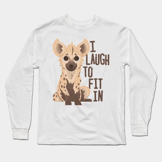 Funny Animals Puns - I Laugh to Fit In Long Sleeve T-Shirt by aaronsartroom